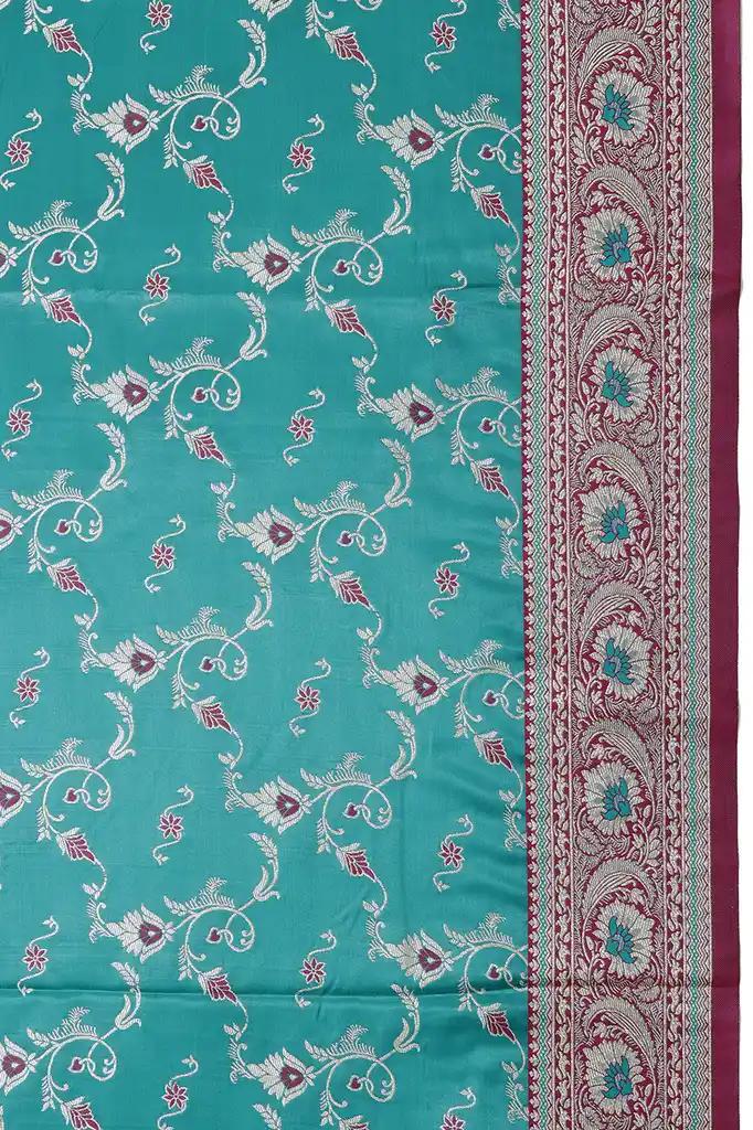 Banarasi Silk Saree Teal Blue