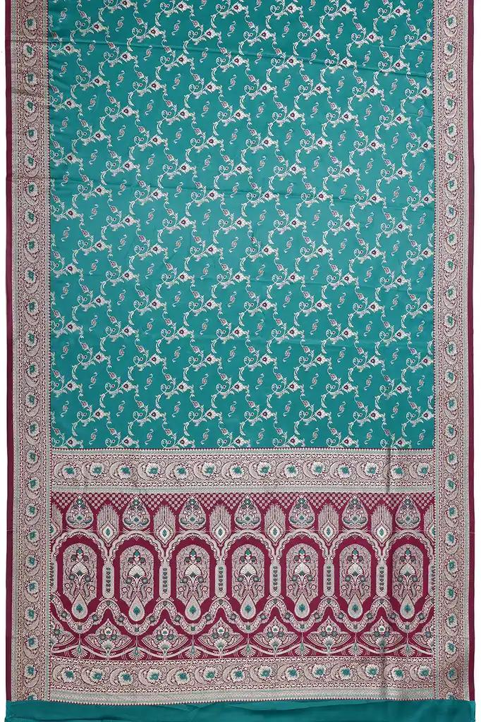 Banarasi Silk Saree Teal Blue