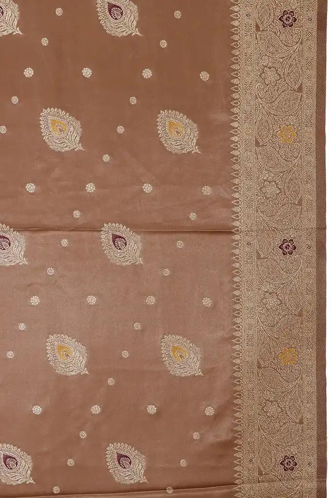 Banarasi Silk Saree Golden Brown