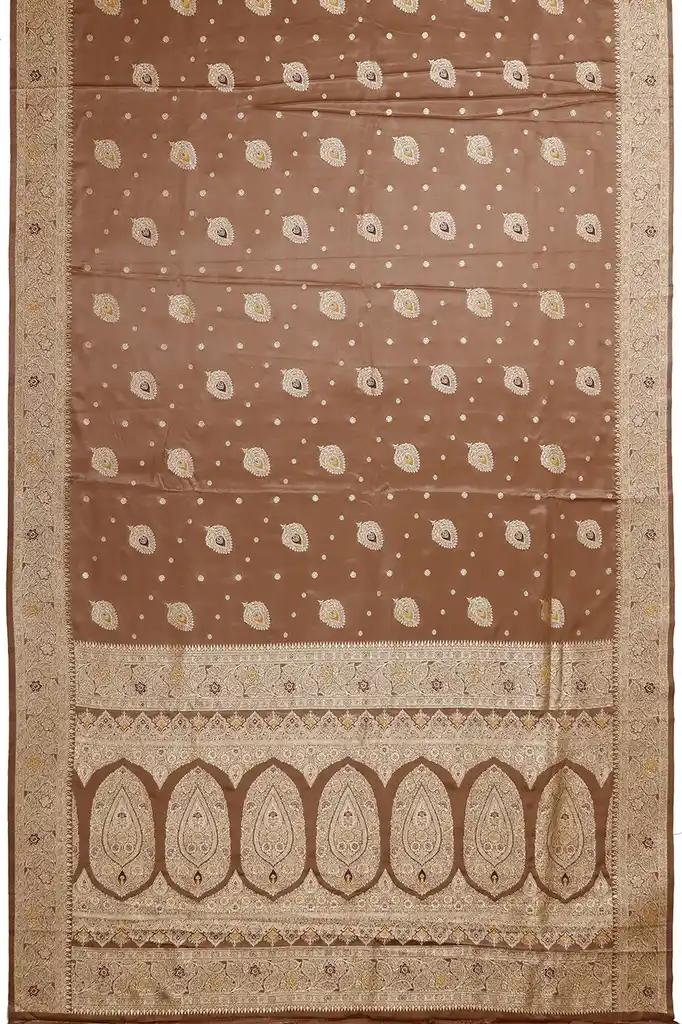 Banarasi Silk Saree Golden Brown