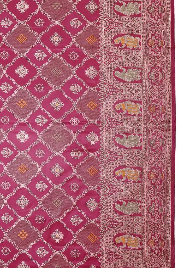Banarasi Silk Saree Rani Pink