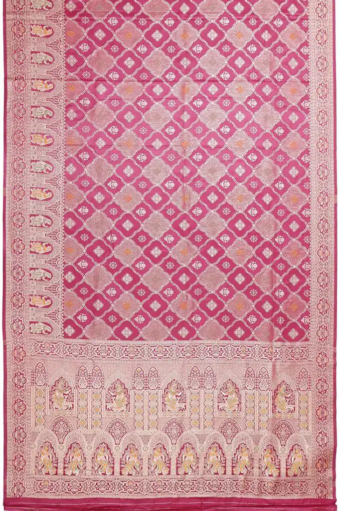 Banarasi Silk Saree Rani Pink