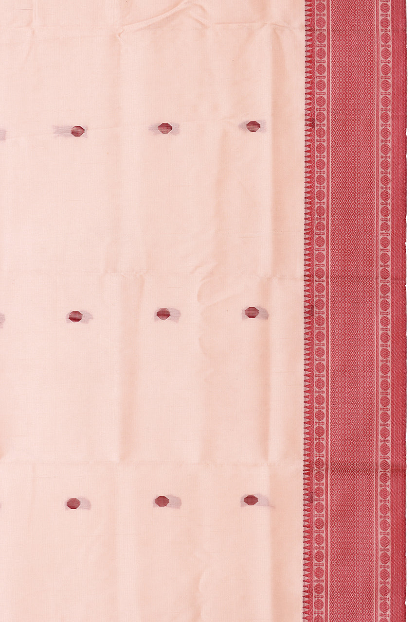 Banarasi Soft Silk Saree Peach Maroon