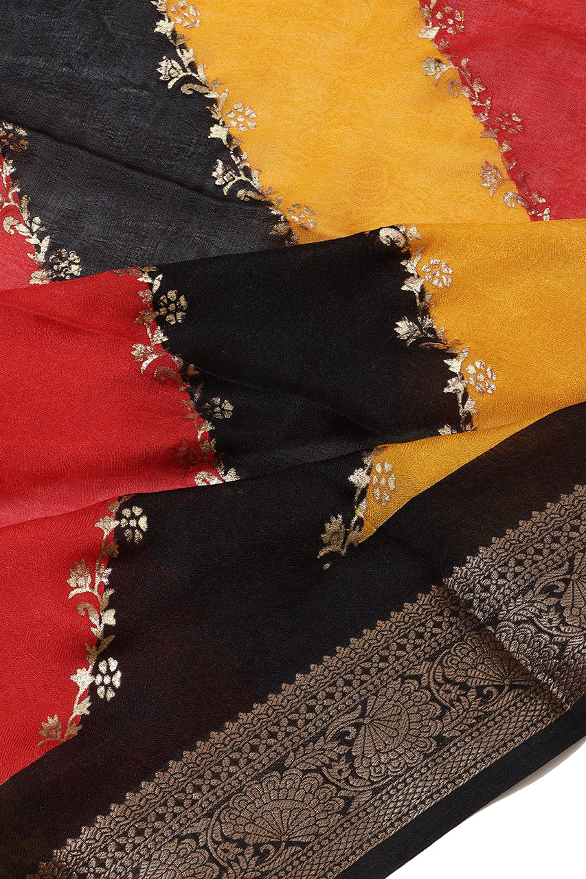 Cotton Saree Yellow & Black
