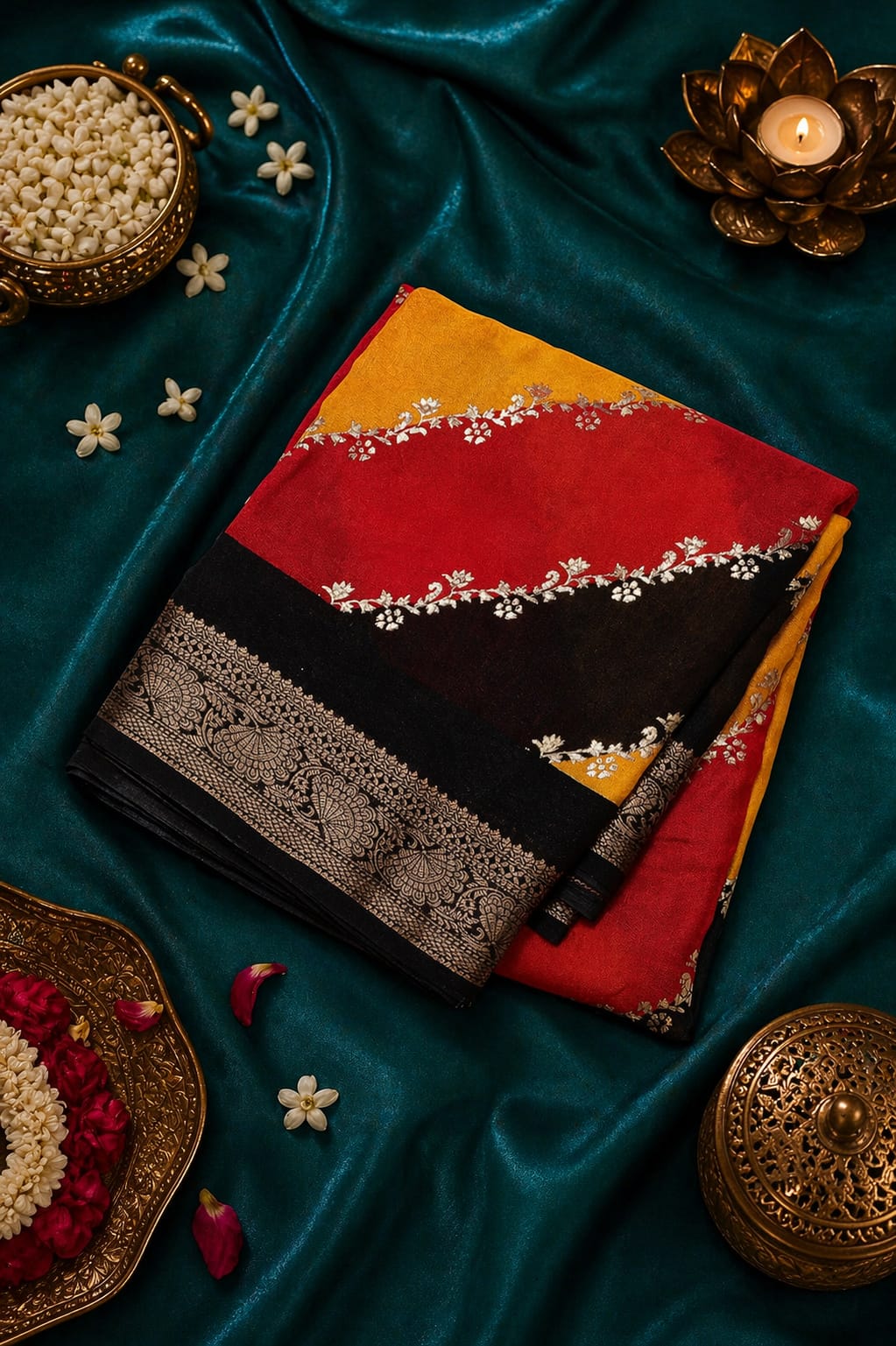 Cotton Saree Yellow & Black