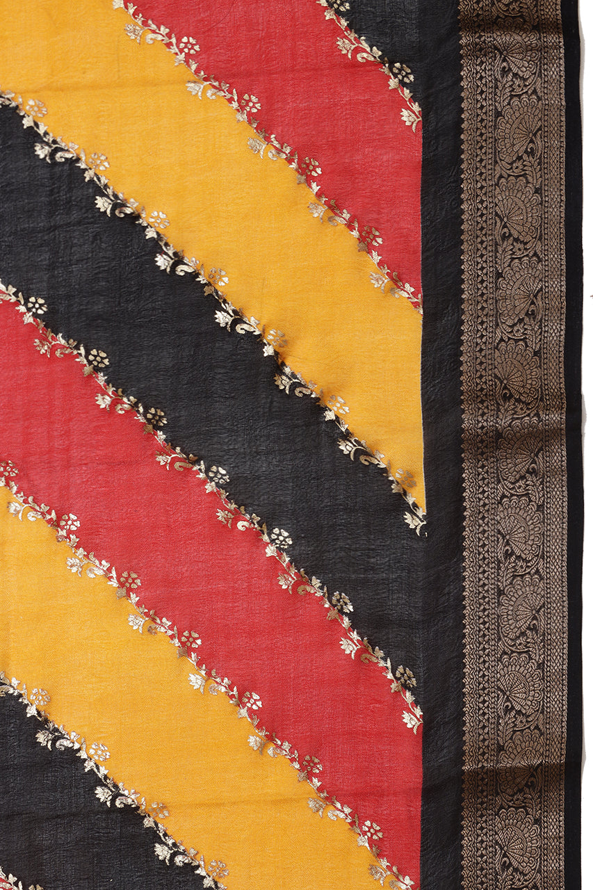 Cotton Saree Yellow & Black