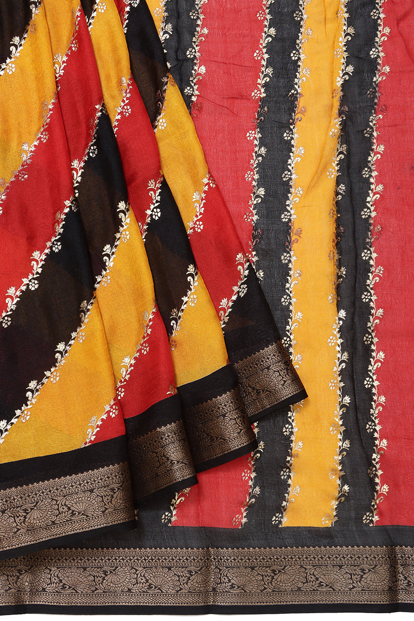 Cotton Saree Yellow & Black