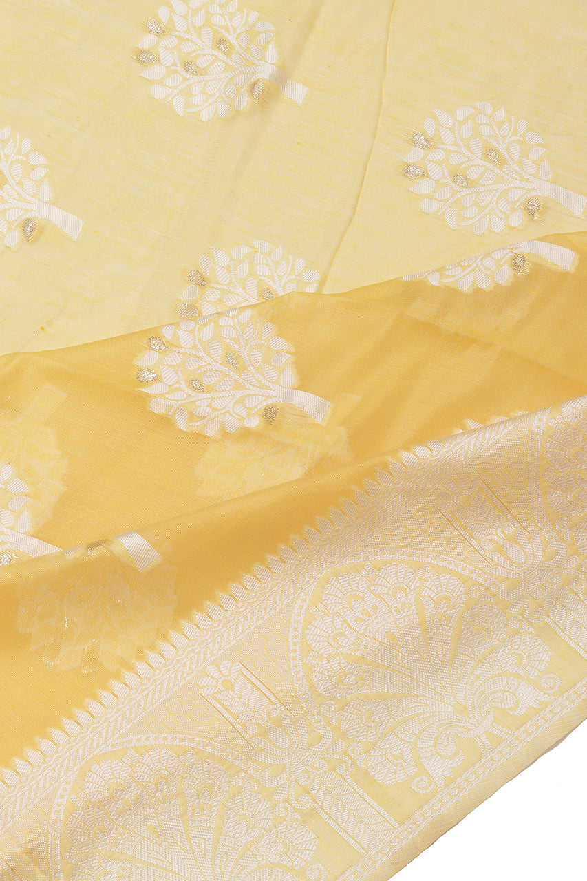 Cotton Saree Yellow Hand Woven