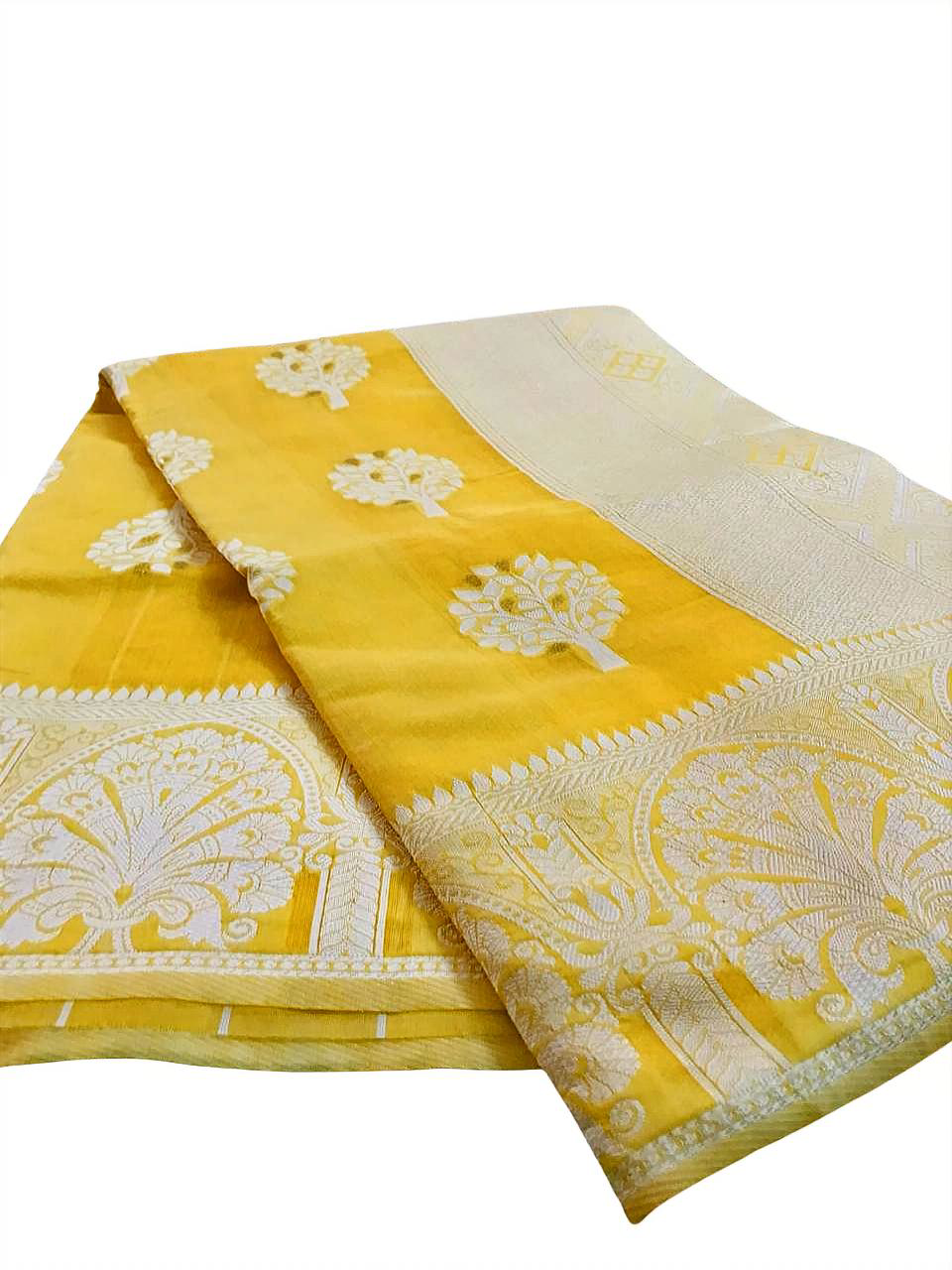 Cotton Saree Yellow Hand Woven