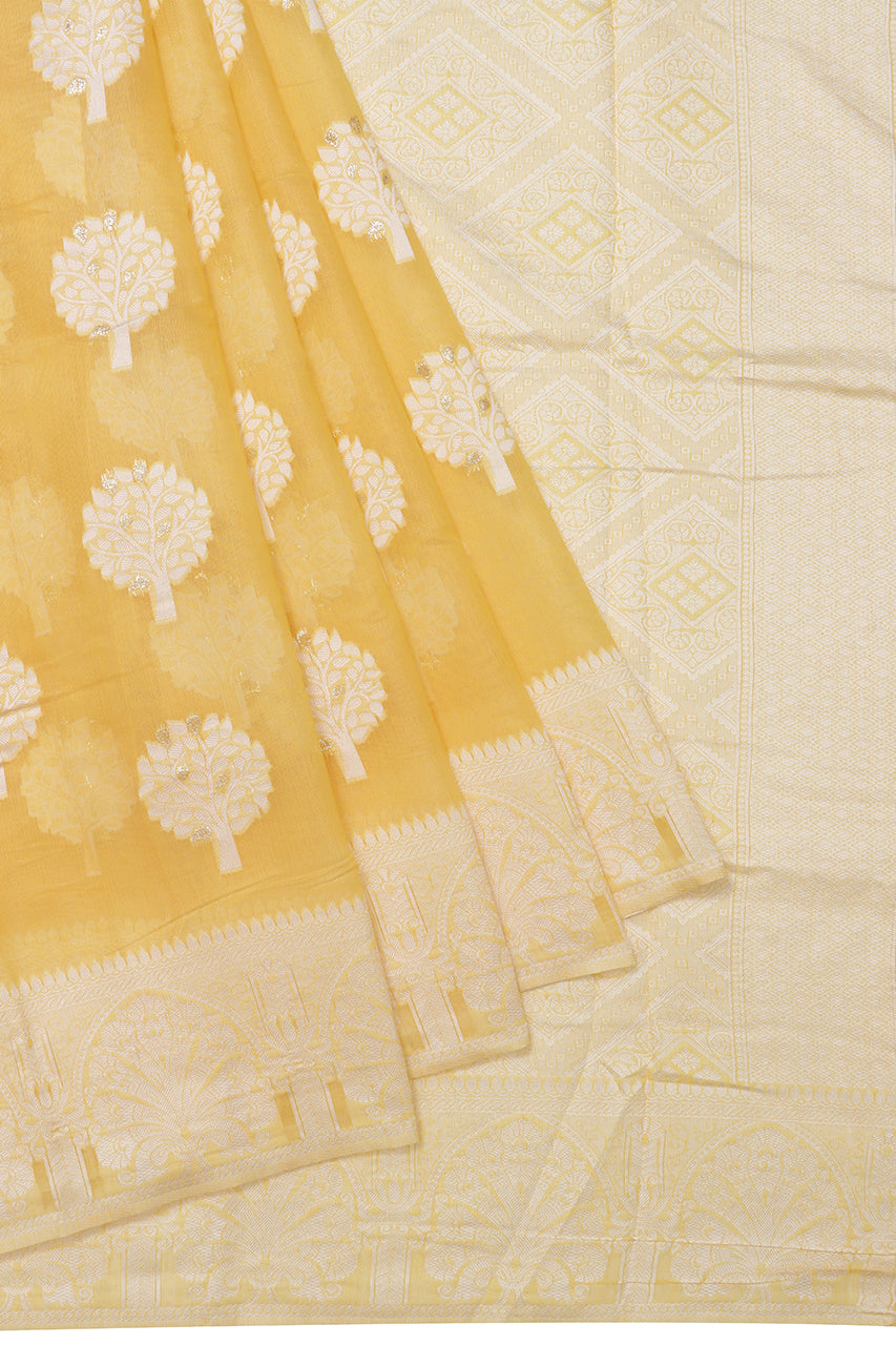 Cotton Saree Yellow Hand Woven