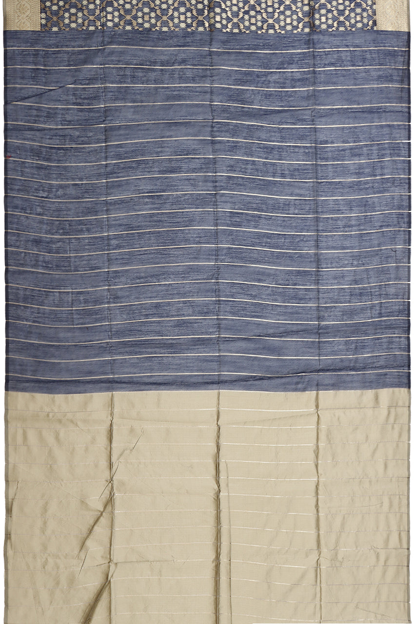 Cotton Silk Saree Blue Hand Woven