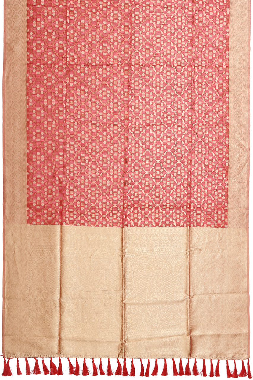 Cotton Silk Saree Red Hand Woven