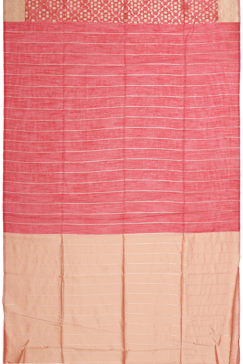 Cotton Silk Saree Red Hand Woven
