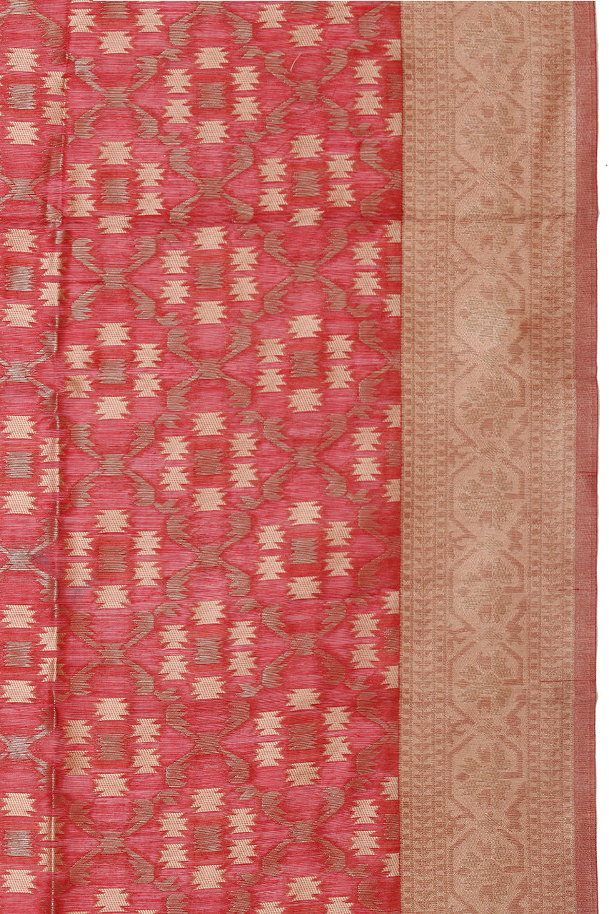 Cotton Silk Saree Red Hand Woven
