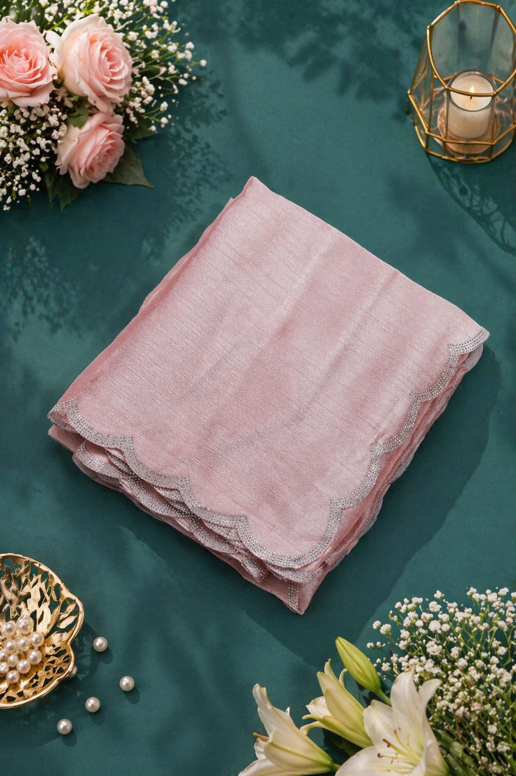 Designer Party Saree Organza Silk Saree Peach