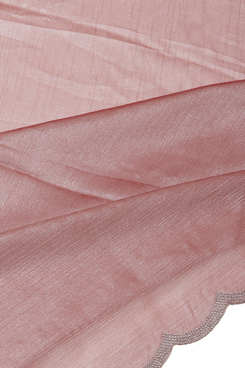 Designer Party Saree Organza Silk Saree Peach
