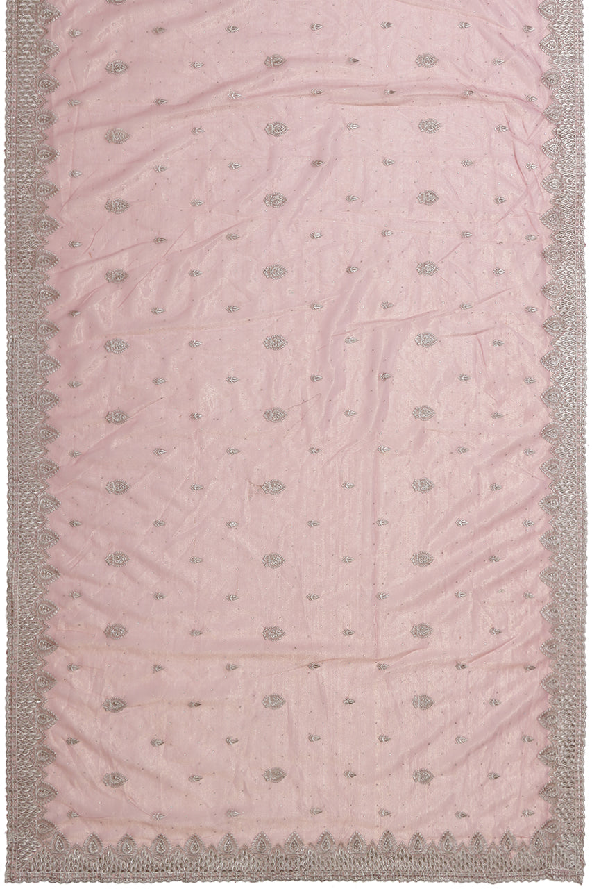 Designer Party Saree Organza Silk Peach Shimmer
