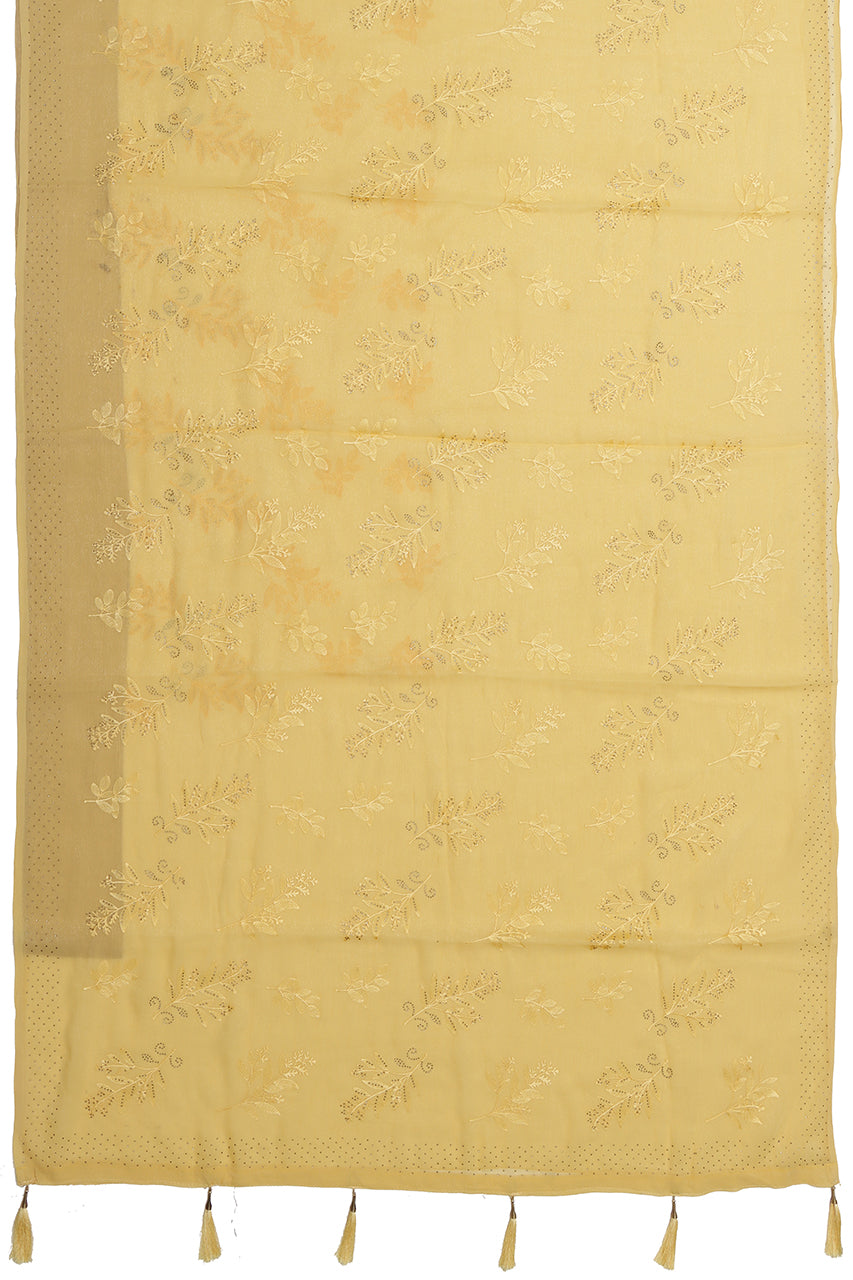 Designer Party Saree Georgette Yellow Saree