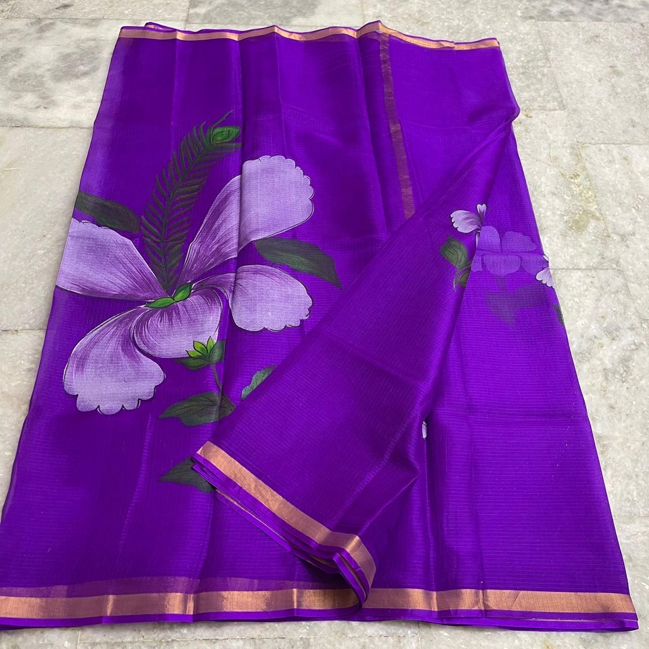 Katan Silk Saree Purple