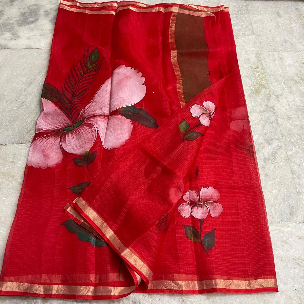 Katan Silk Saree Red