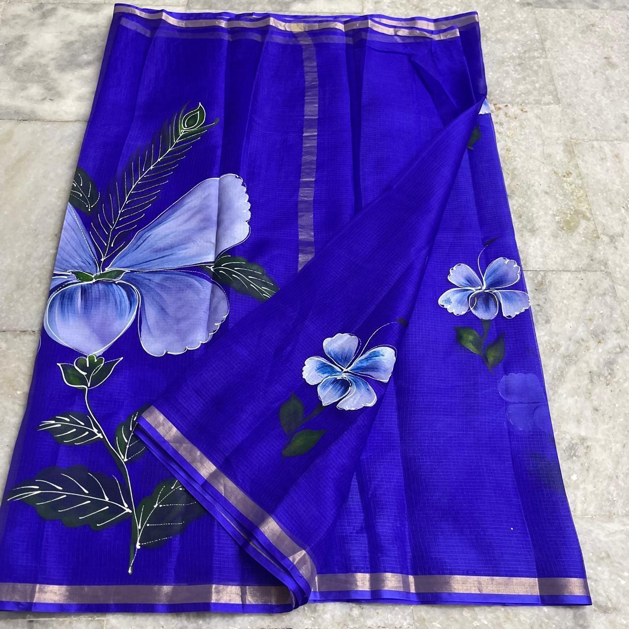 Katan Silk Saree Dark Blue Violet