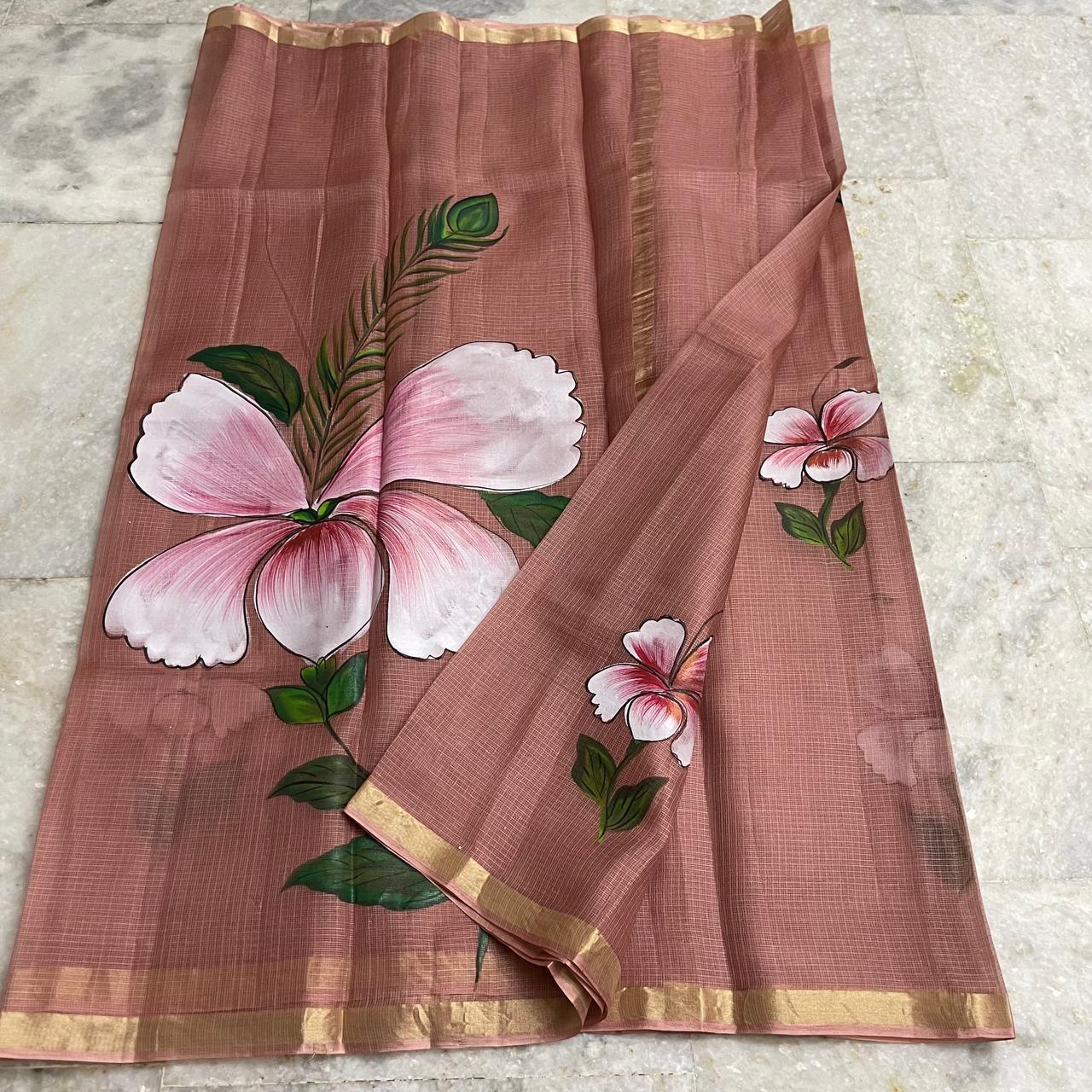Katan Silk Saree Brown