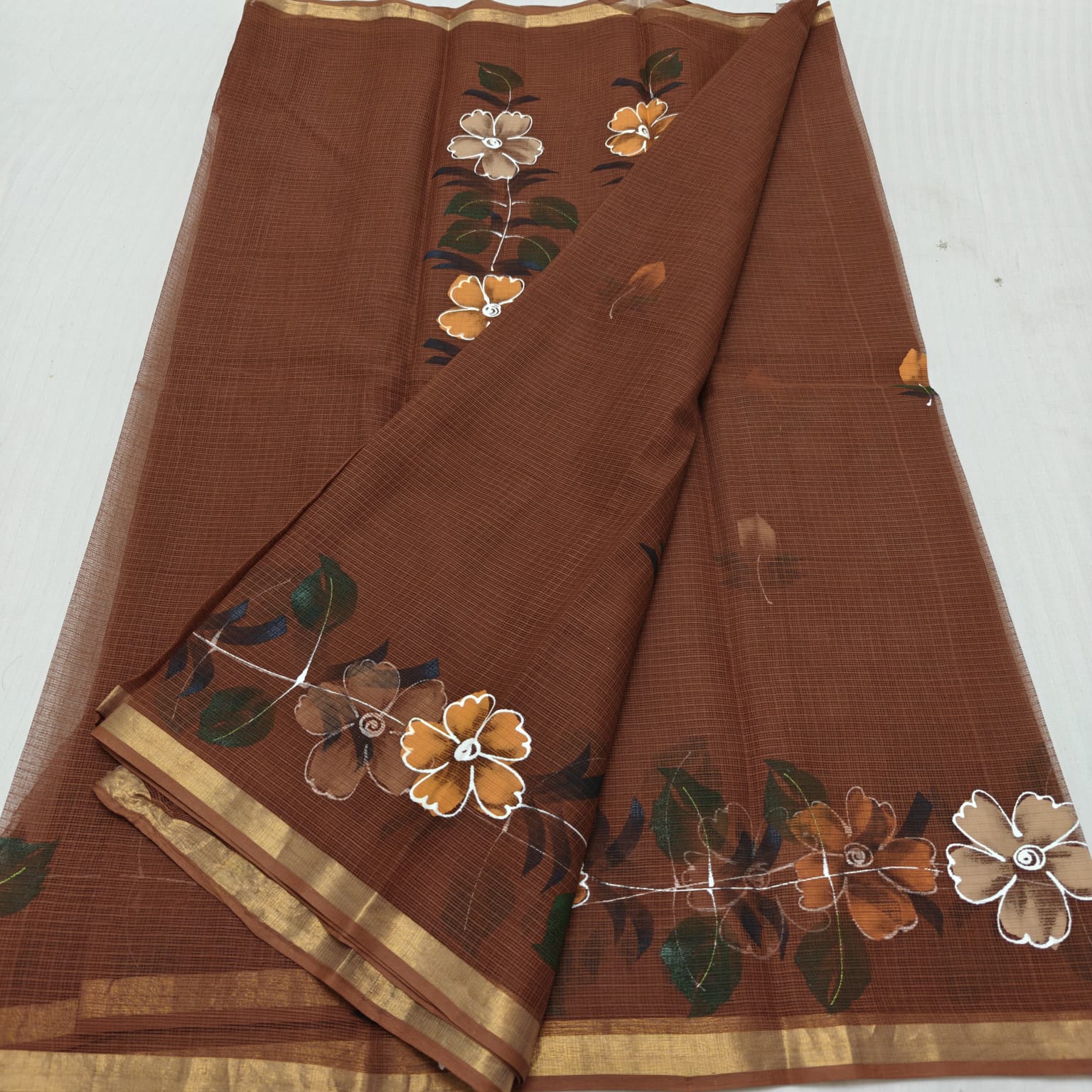 Kota Cotton Hand Brush Paint Brown