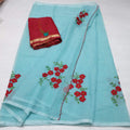 Kota Cotton in Embroidery Blue Red