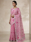 Mix Cotton Machine Embroidery Pink