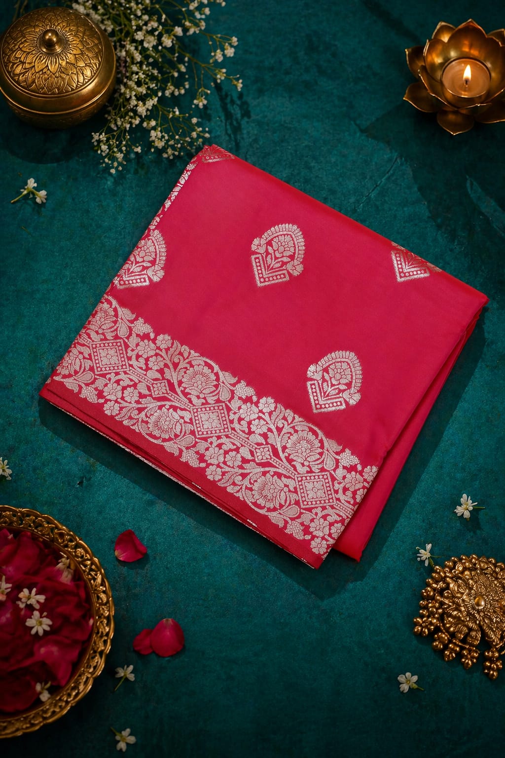 Beautiful Silk Saree Rani Pink