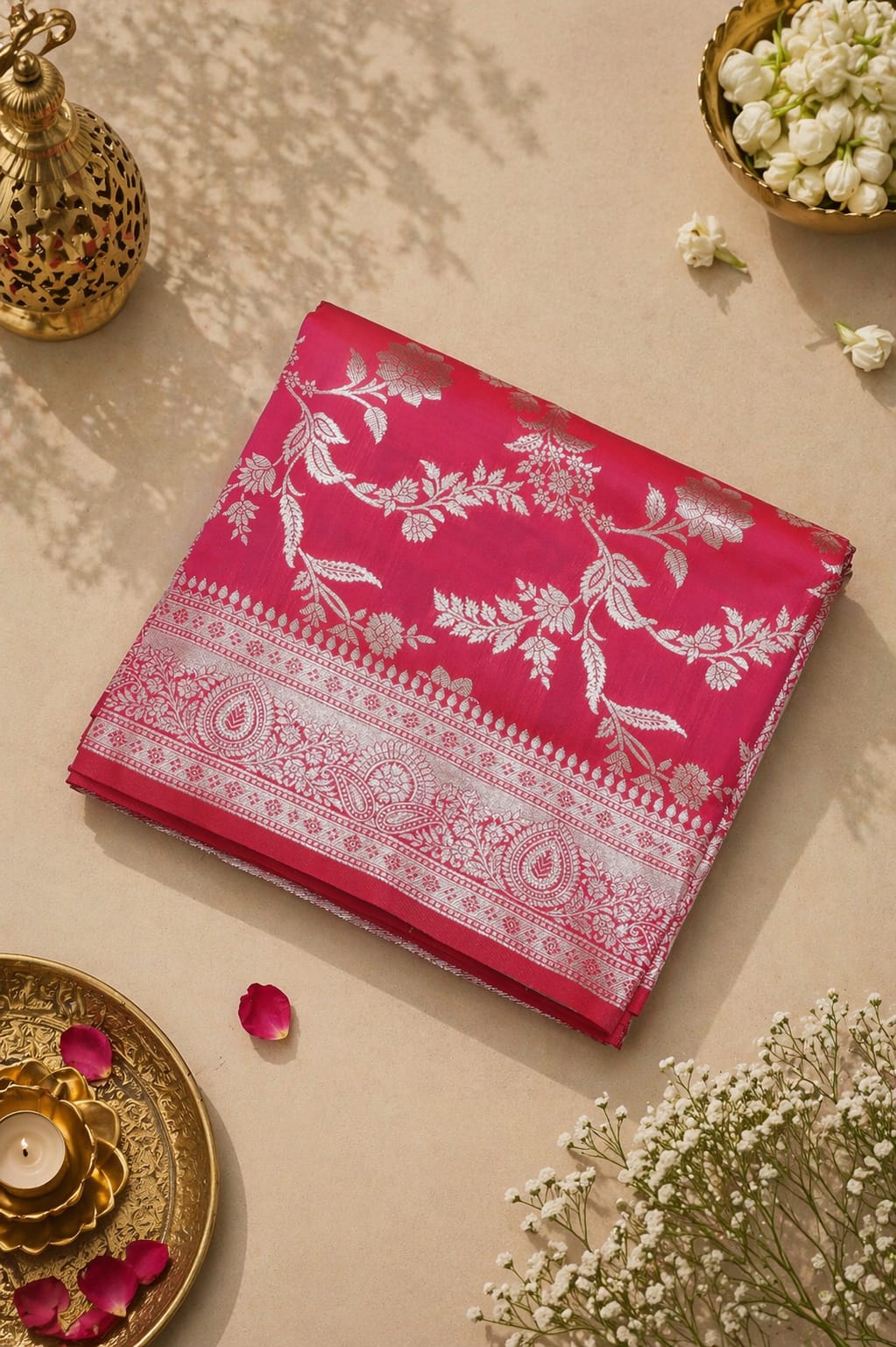 Beautiful Silk Saree Pink