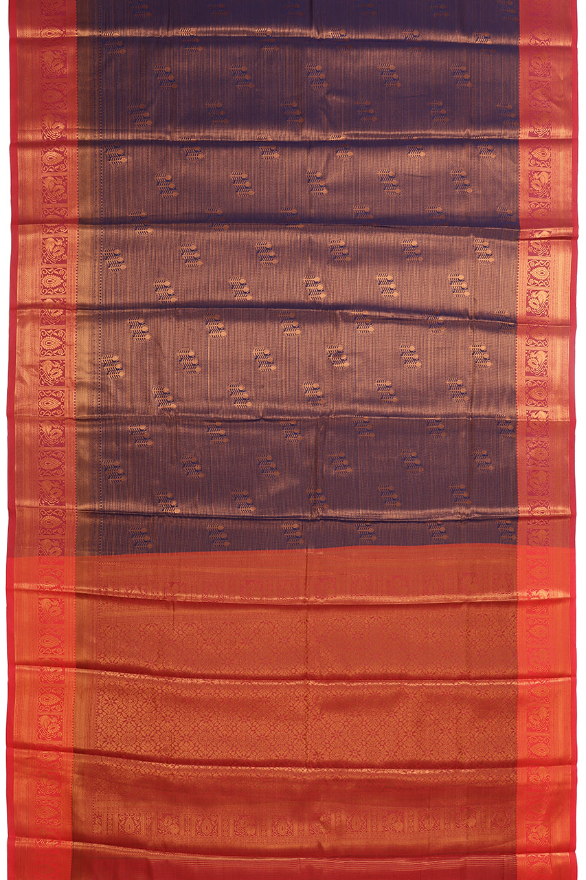 Beautiful Silk Saree Blue Red
