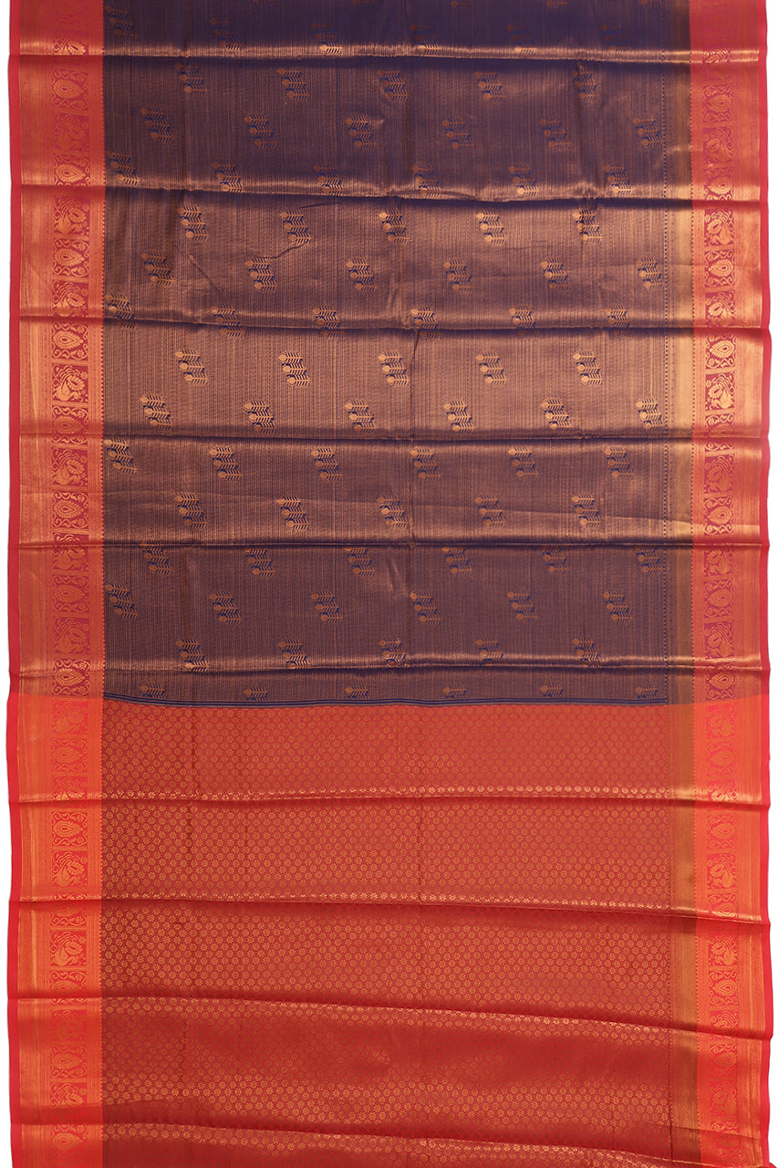 Beautiful Silk Saree Blue Red