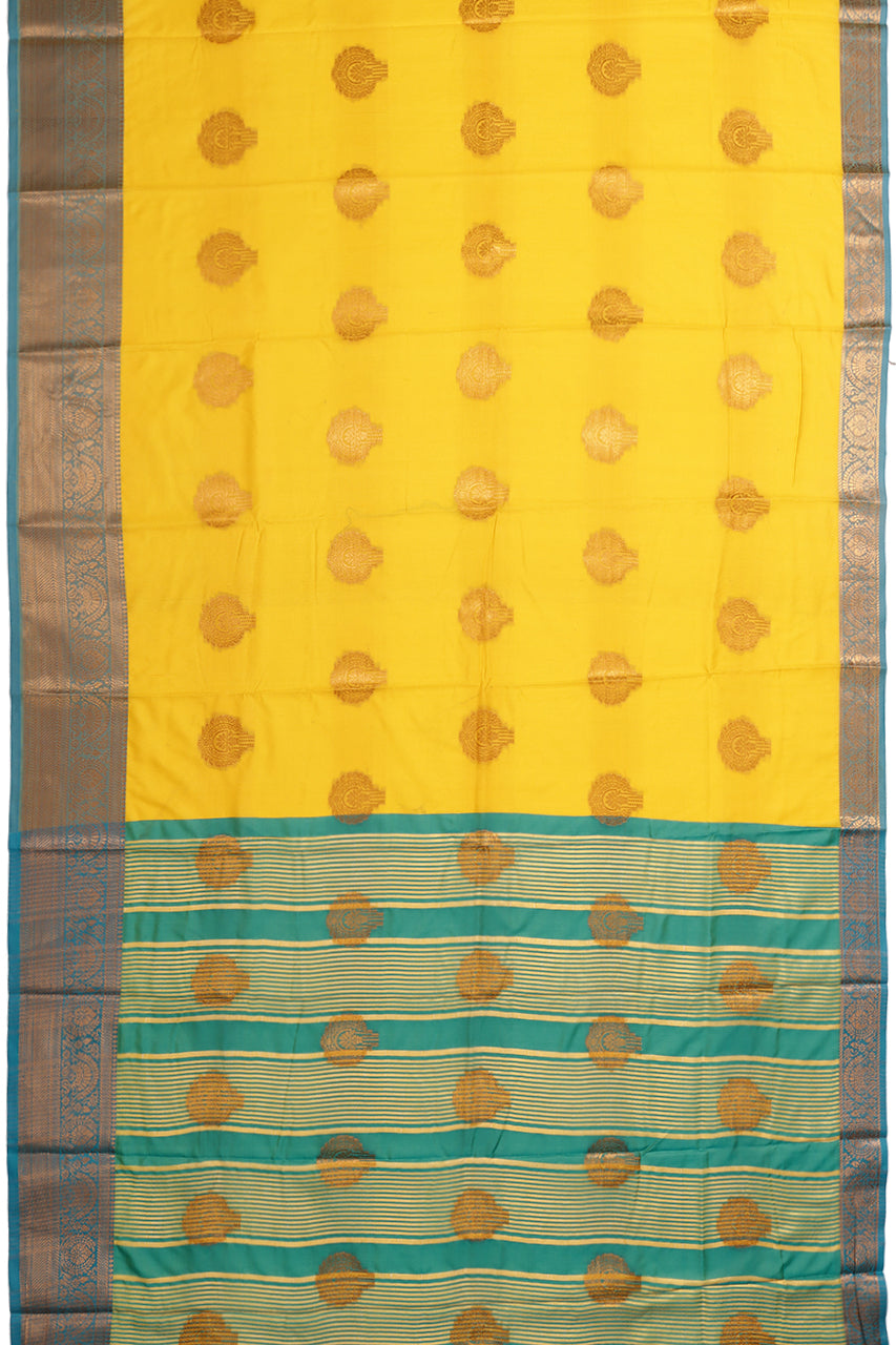 Beautiful Silk Saree Yellow Blue