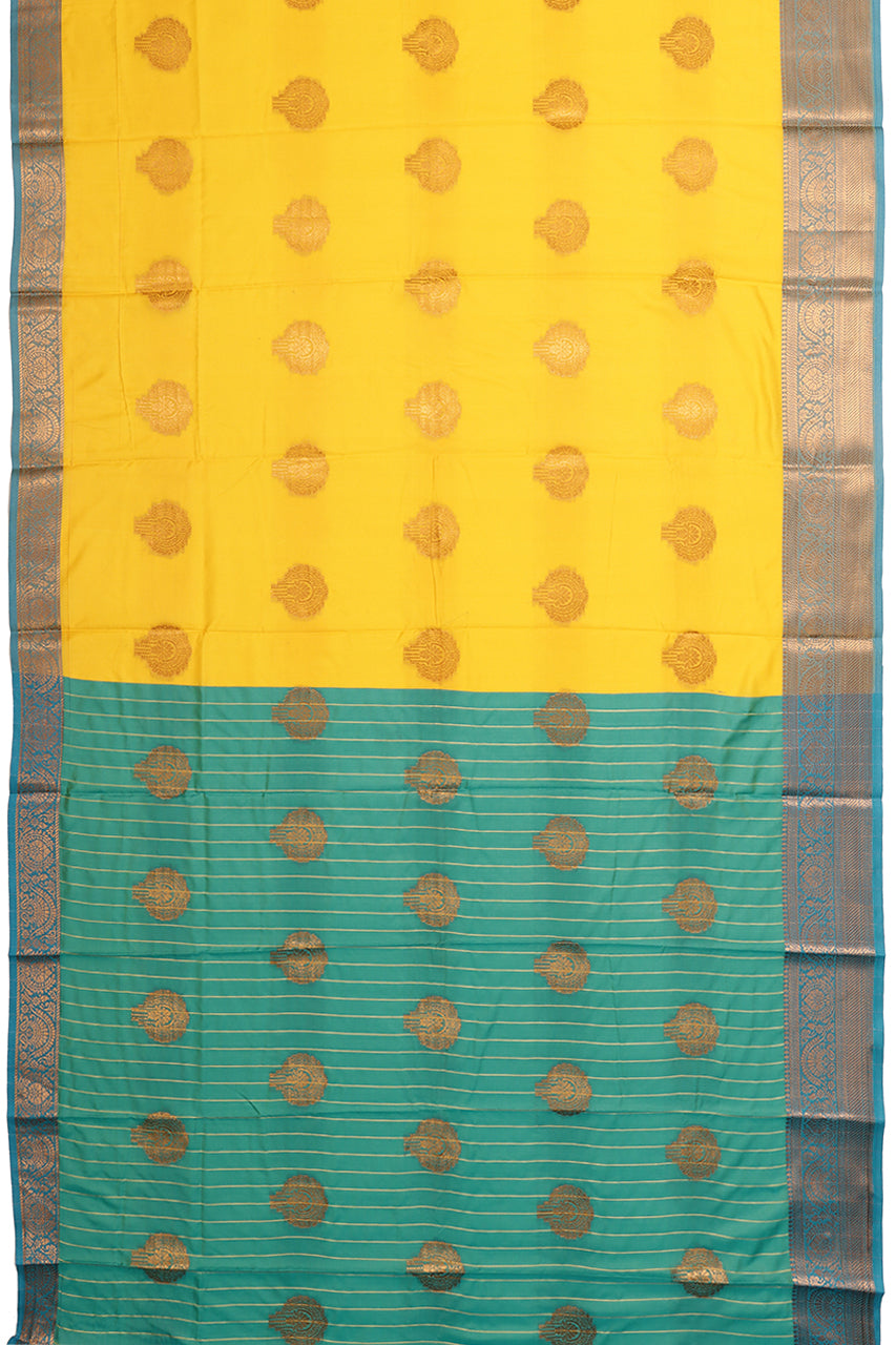 Beautiful Silk Saree Yellow Blue