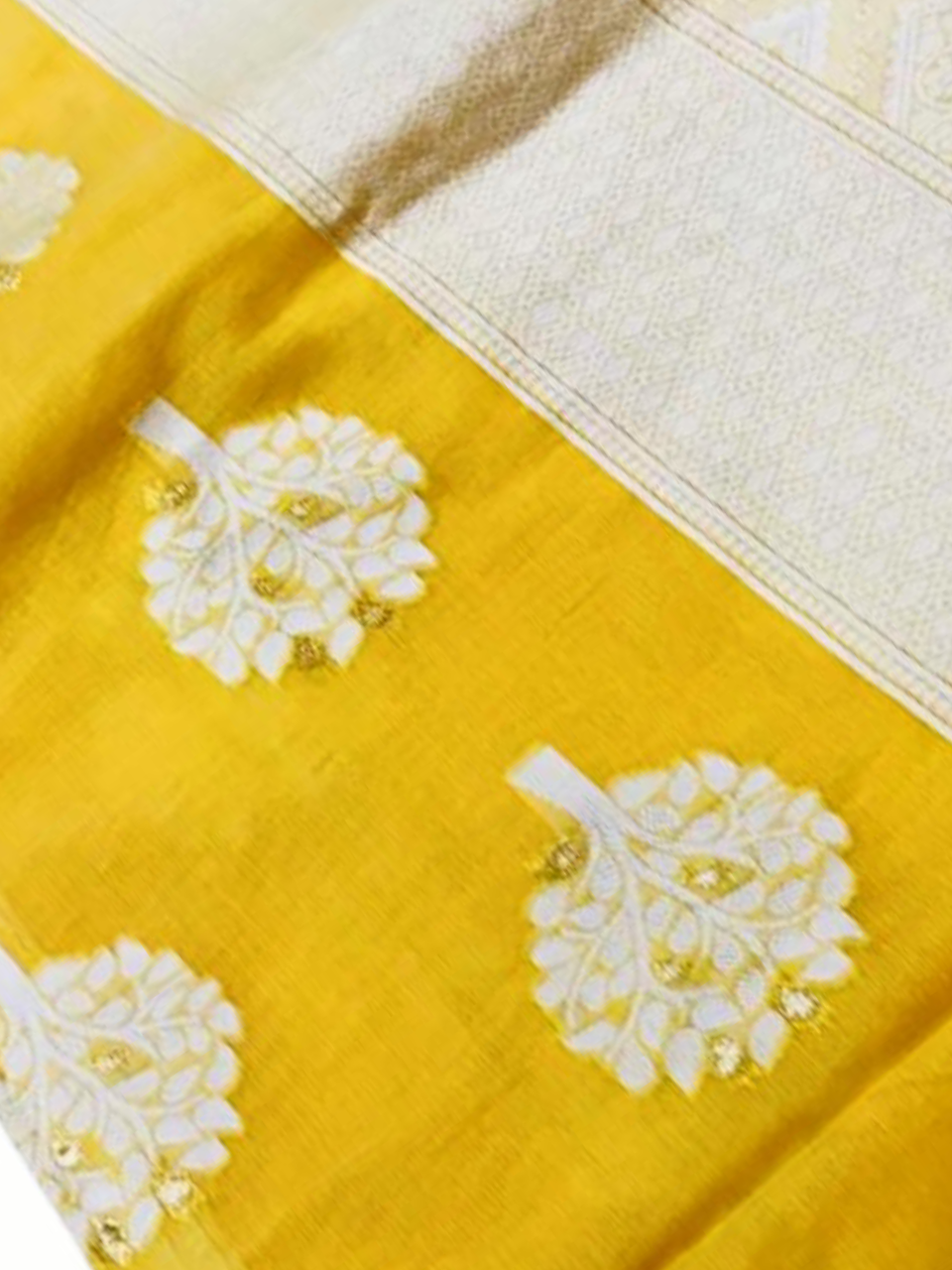 Cotton Saree Yellow Hand Woven