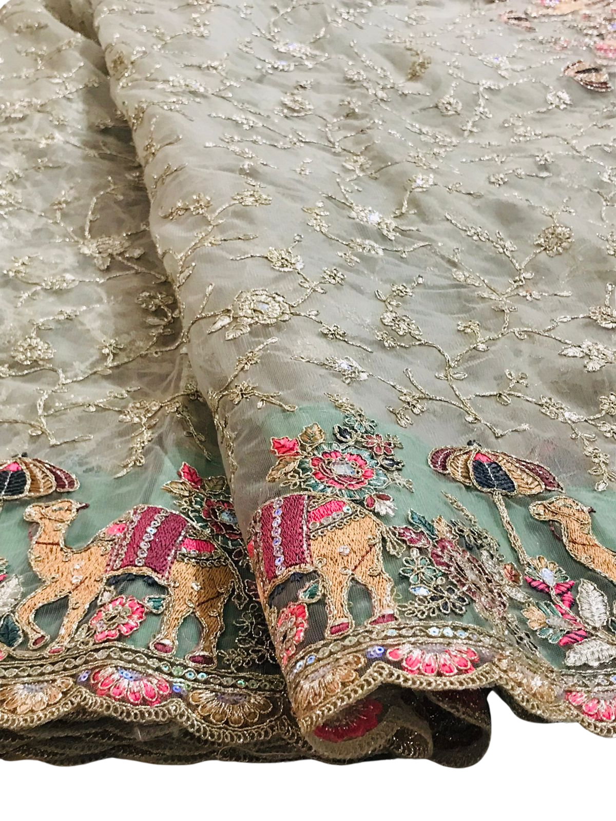 Designer Party Saree Net Material Heavy Work Artistic Design