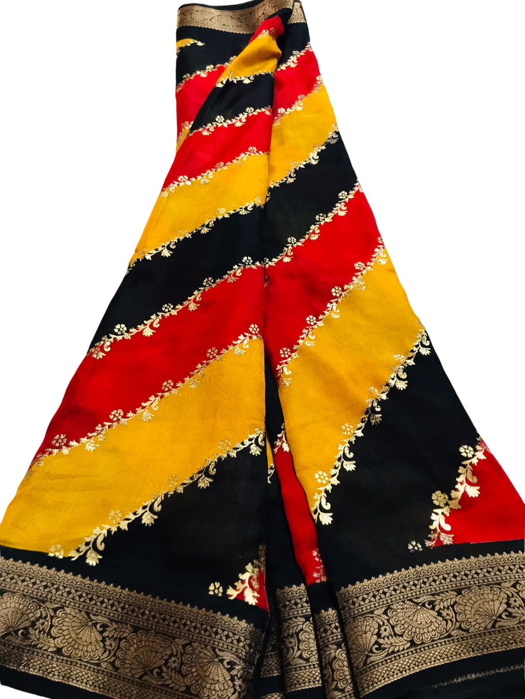Cotton Saree Yellow & Black